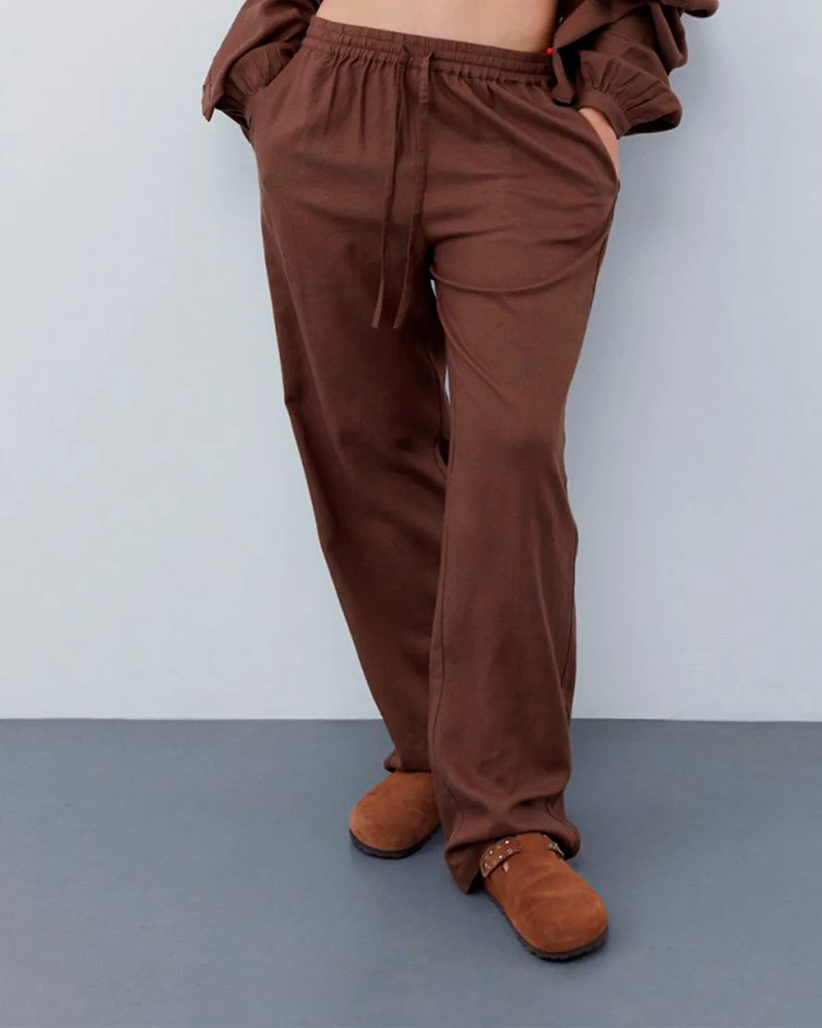 ABIGAILESW TROUSERS - Chocolate brown