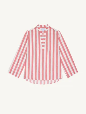 Ada: Weave, Strawberry stripe shirt