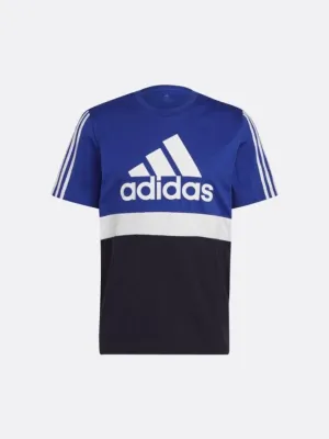 adidas - Men - Essentials Colorblock Tee - Bold Blue/White
