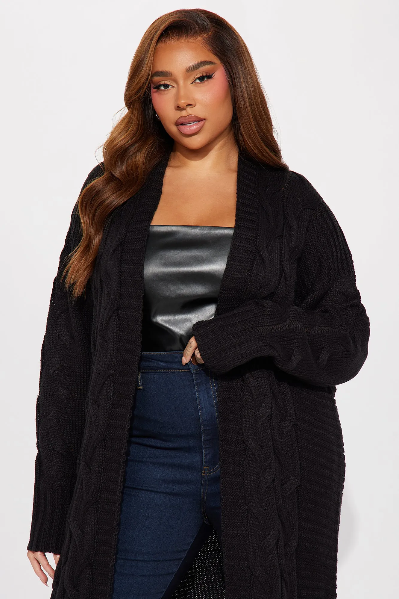 Aneria Long Cardigan - Black