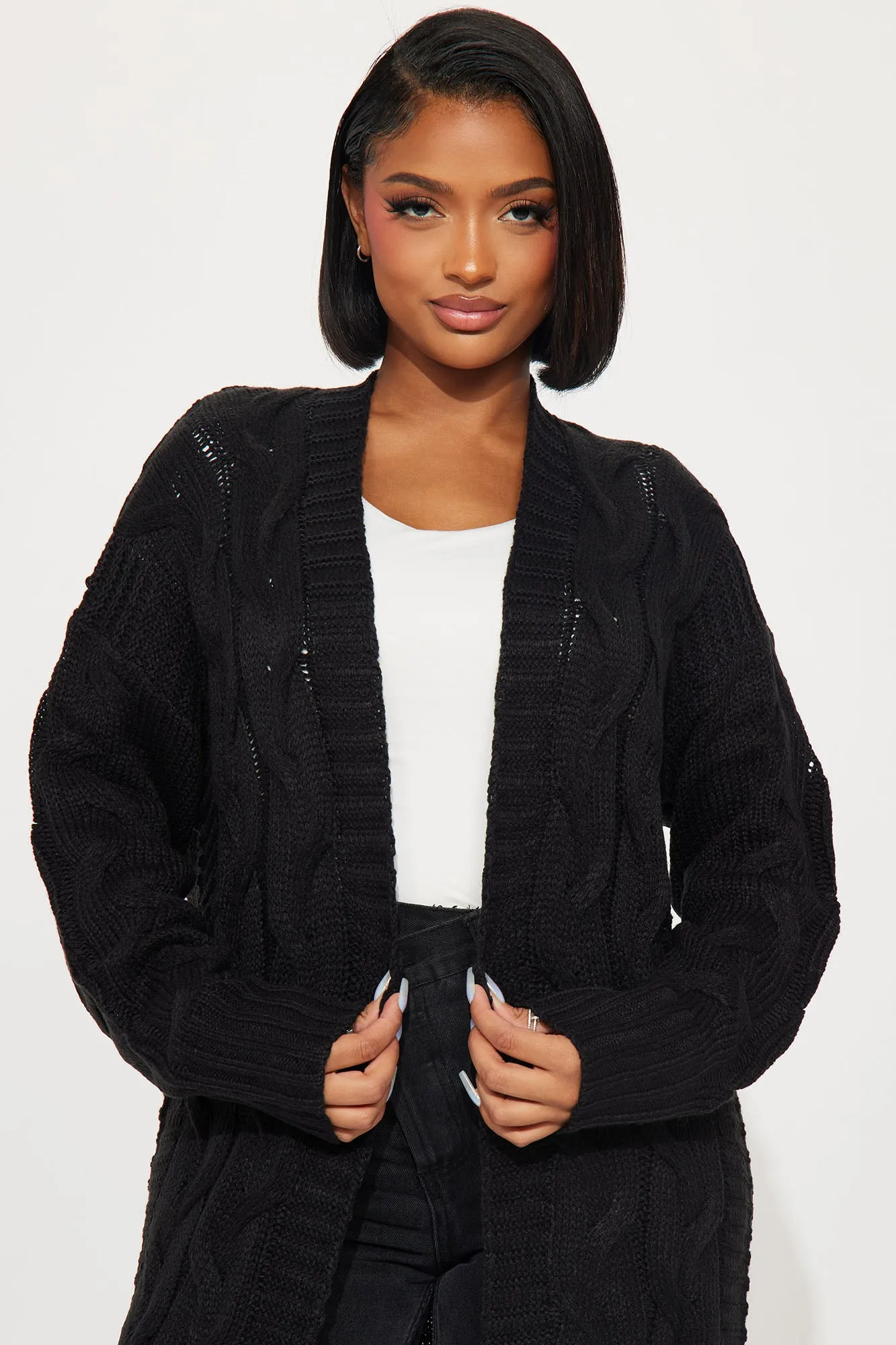 Aneria Long Cardigan - Black