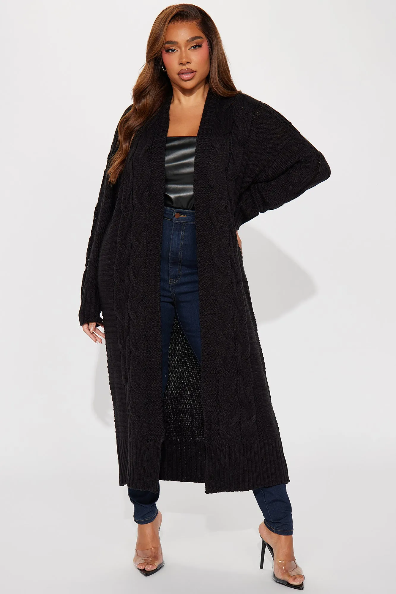 Aneria Long Cardigan - Black