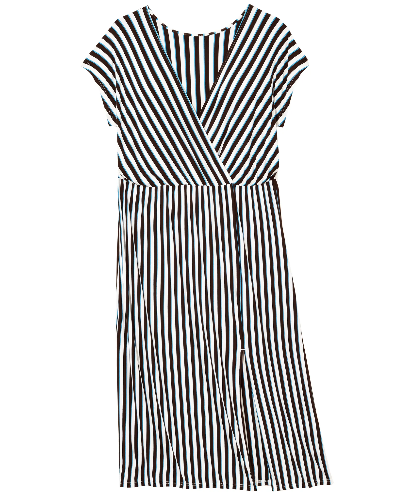 Bethel Short Sleeve Maxi Dress | White / Royal Blue