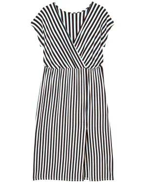 Bethel Short Sleeve Maxi Dress | White / Royal Blue