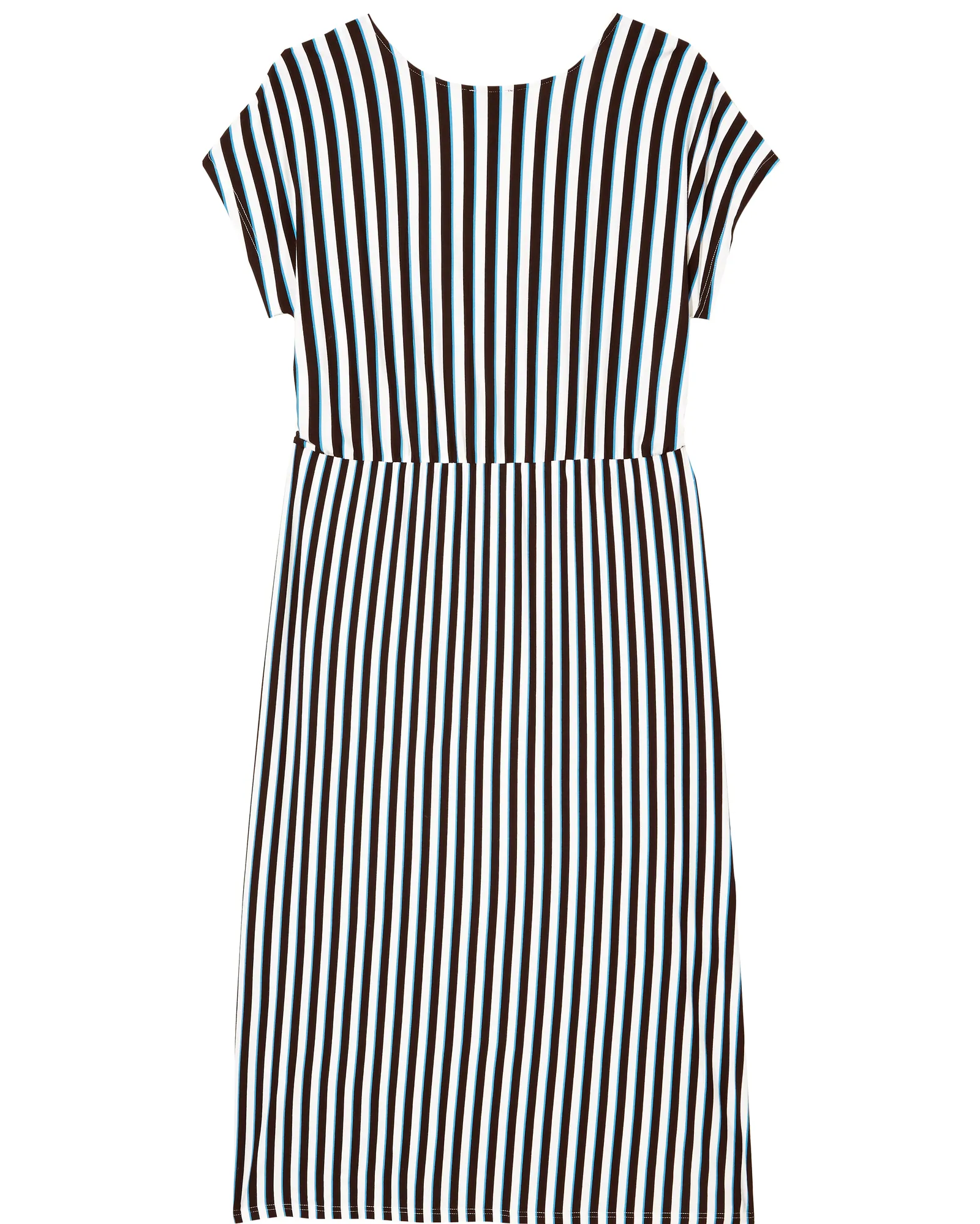 Bethel Short Sleeve Maxi Dress | White / Royal Blue