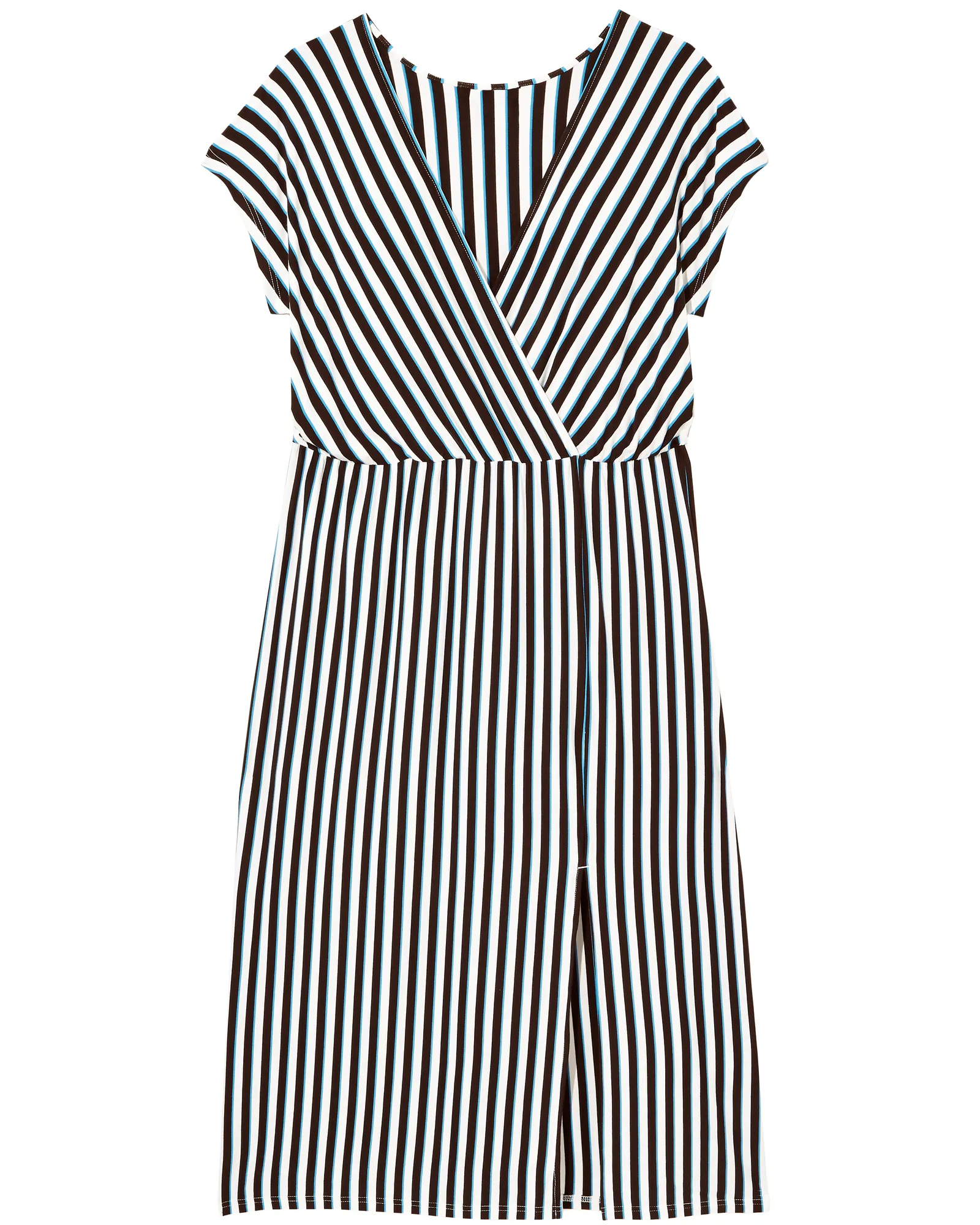 Bethel Short Sleeve Maxi Dress | White / Royal Blue