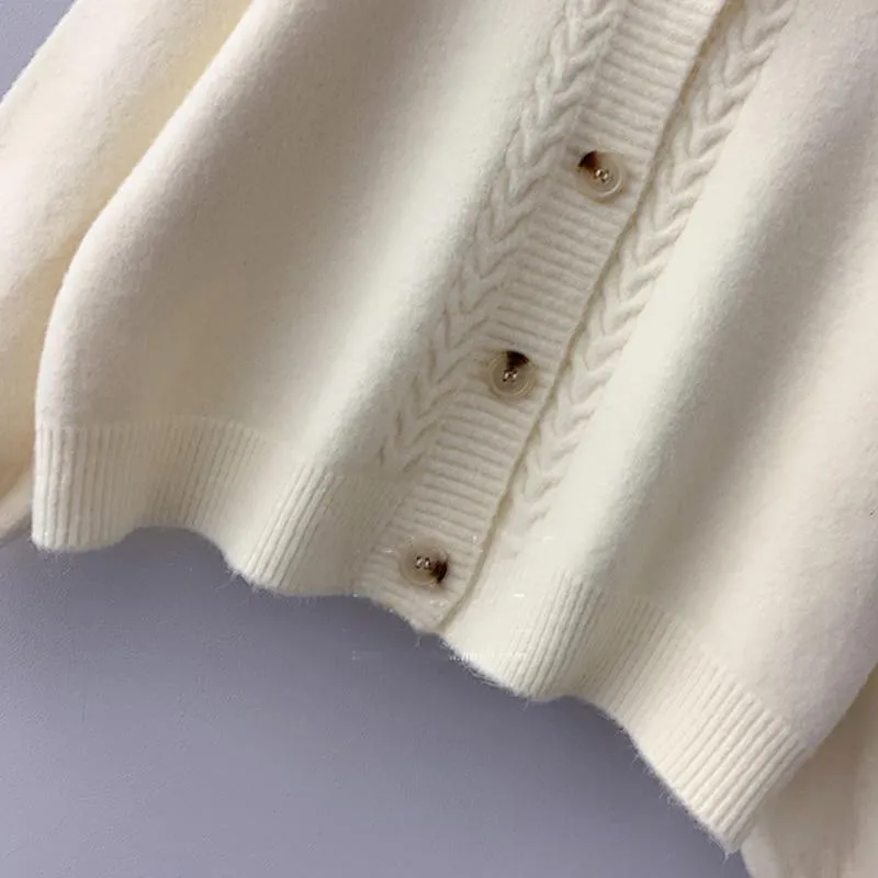 Big Lace Collar Cardigan Women's Cardigan Turn Down Collar Sweater Jacket Loose Elegant Ladies Cardigan Cute Frilly Kawaii