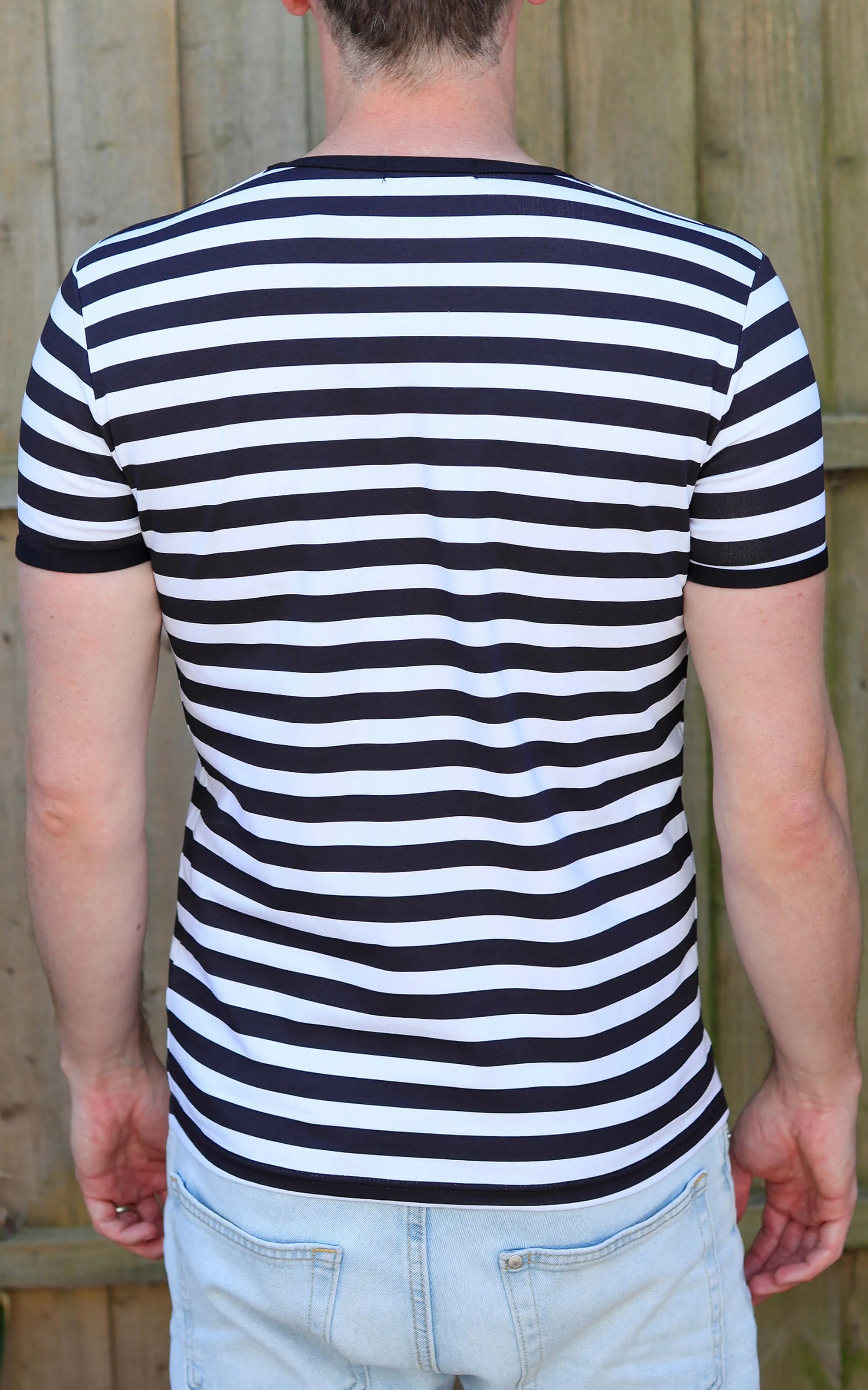 Black & White Stripe Short Sleeve T Shirt