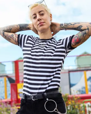 Black & White Stripe Short Sleeve T Shirt