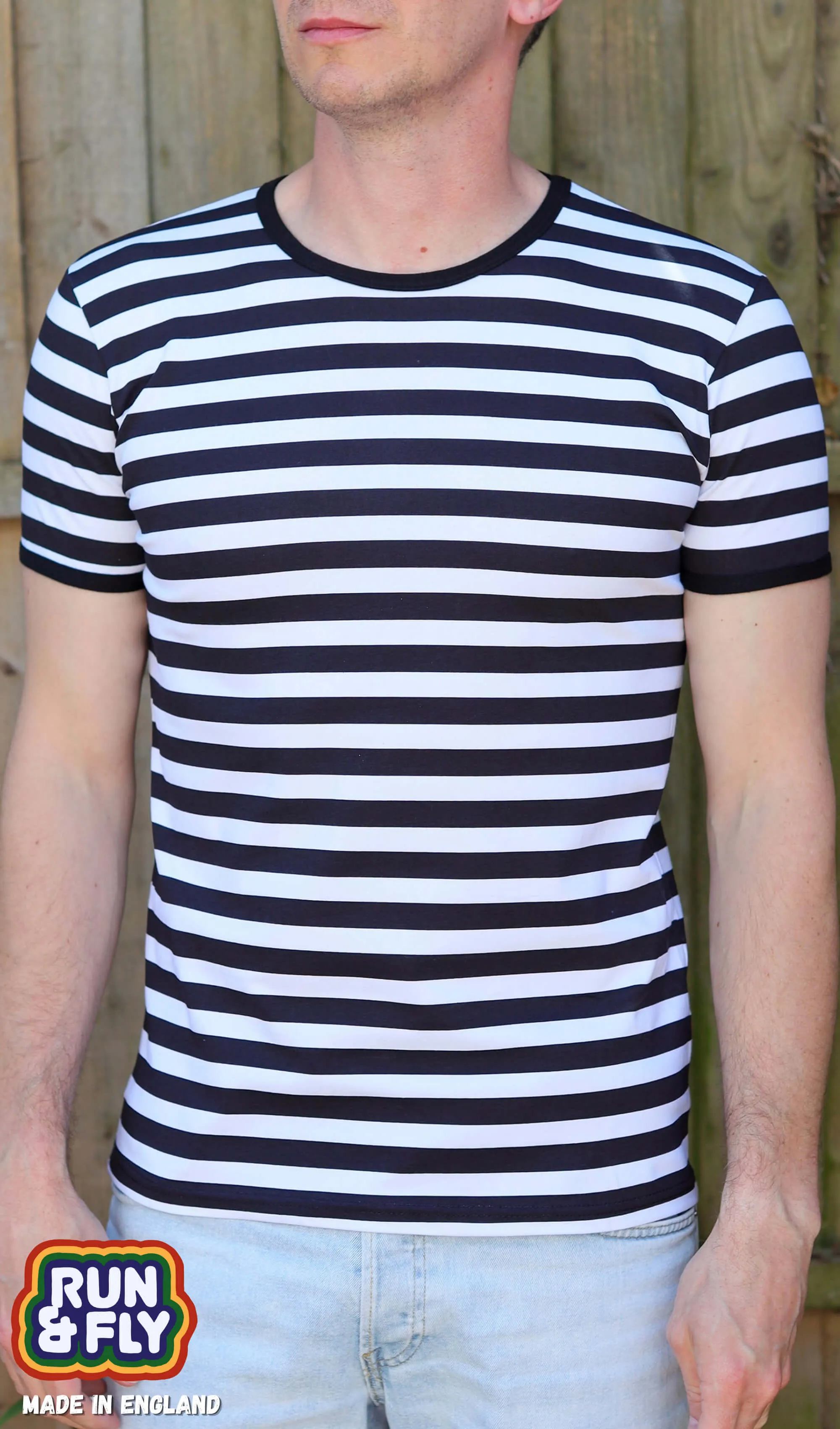 Black & White Stripe Short Sleeve T Shirt