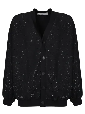 Black Sequin Cardigan