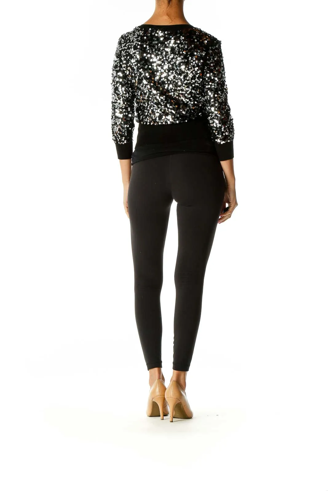 Black Sequin Cardigan