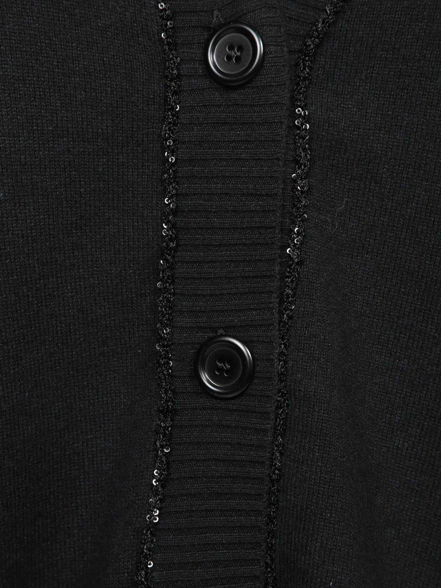 Black Sequin Thread Cardigan