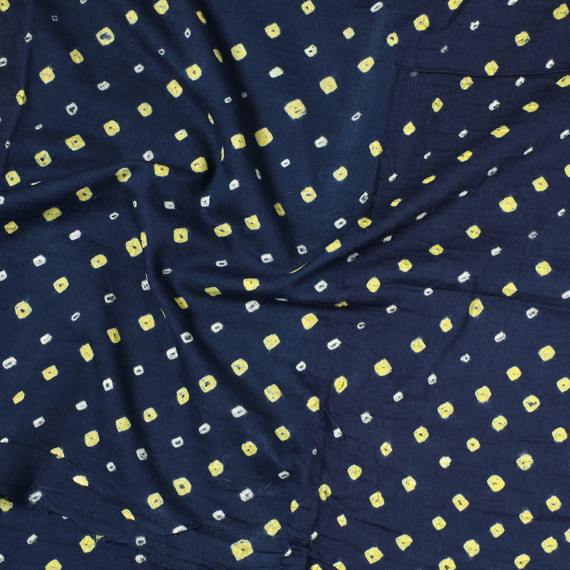 Blue - Kutch Bandhani Tie-Dye Satin Cotton Precut Fabric (1.95 meter) 62