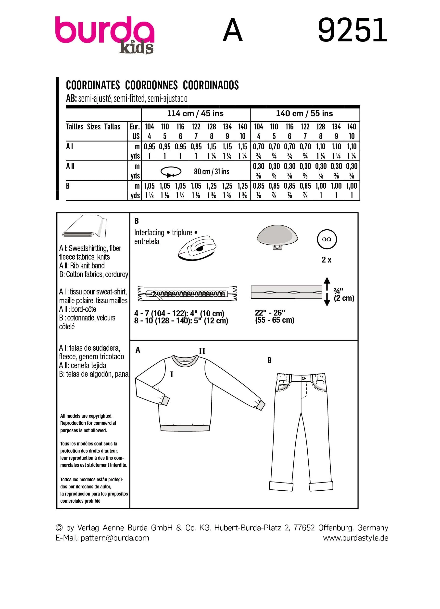 Burda - 9251  Shirt Kids