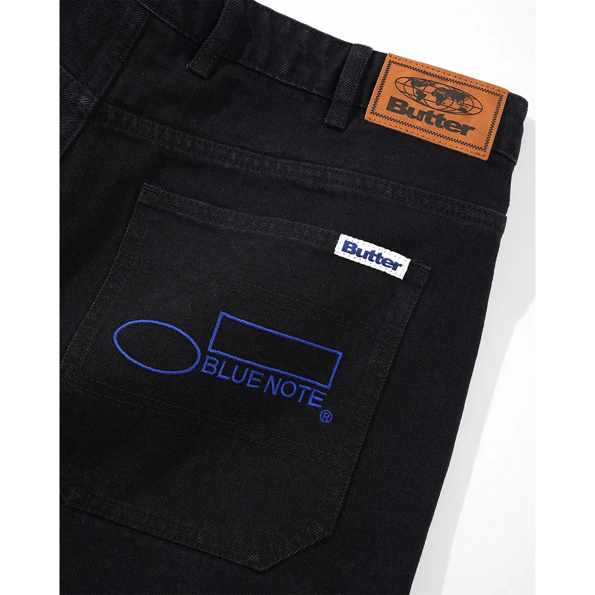 Butter Goods - Blue Note Pleated Denim Jeans Washed Black
