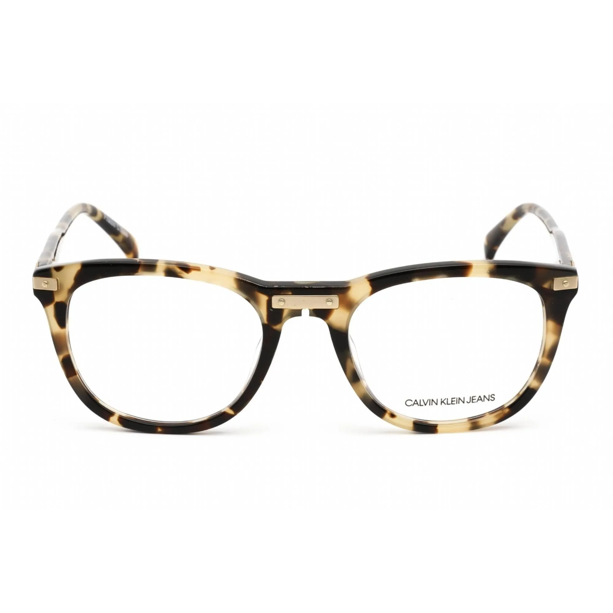 Calvin Klein Jeans Unisex Eyeglasses - Khaki Tortoise Plastic Round | CKJ20518 244