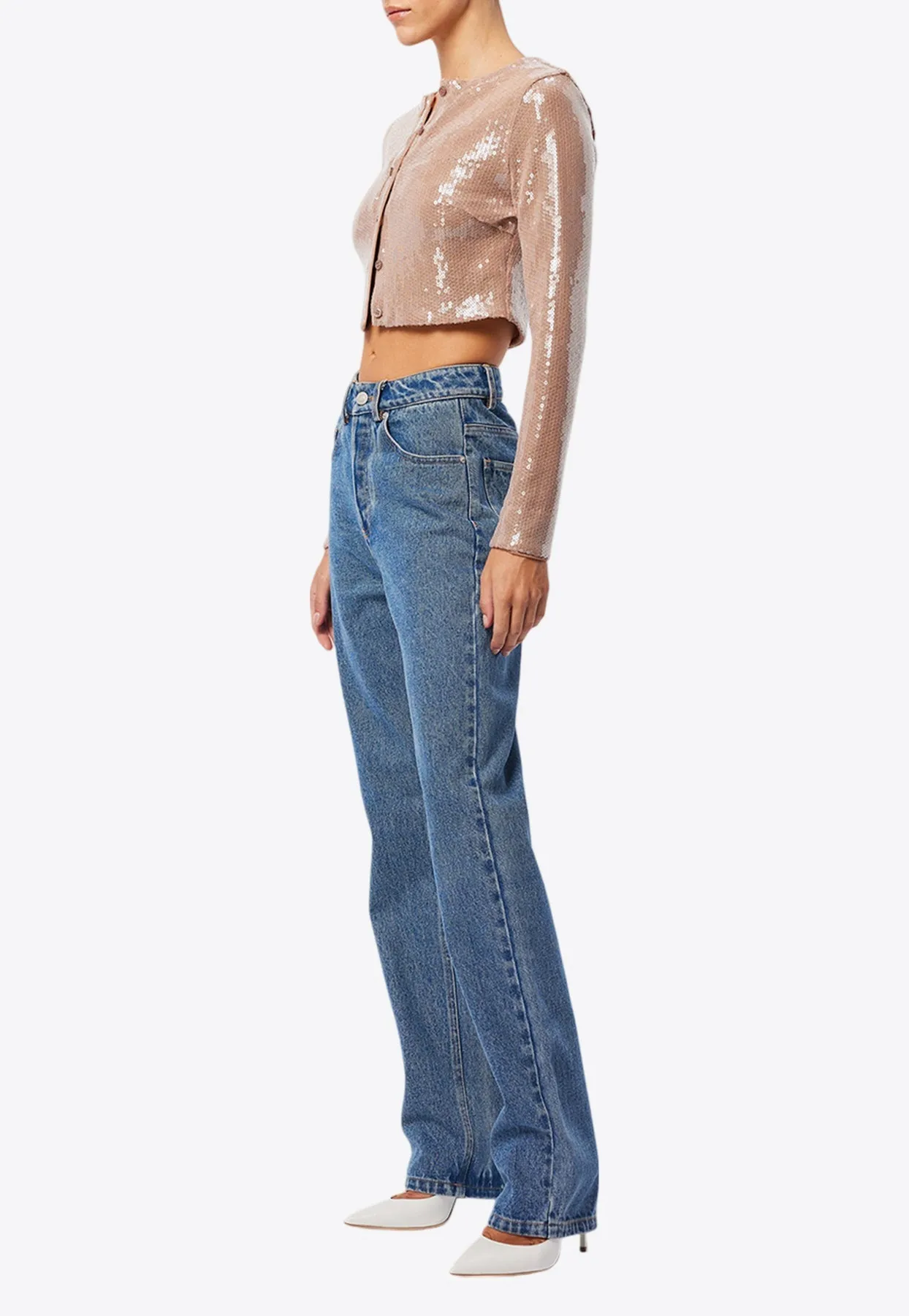 Celestial Sequined Cropped Cardigan