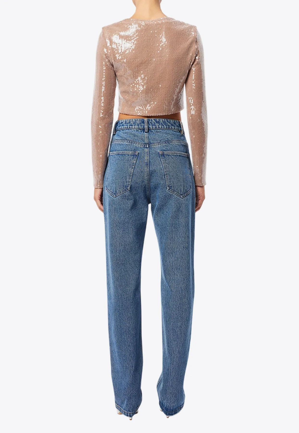 Celestial Sequined Cropped Cardigan
