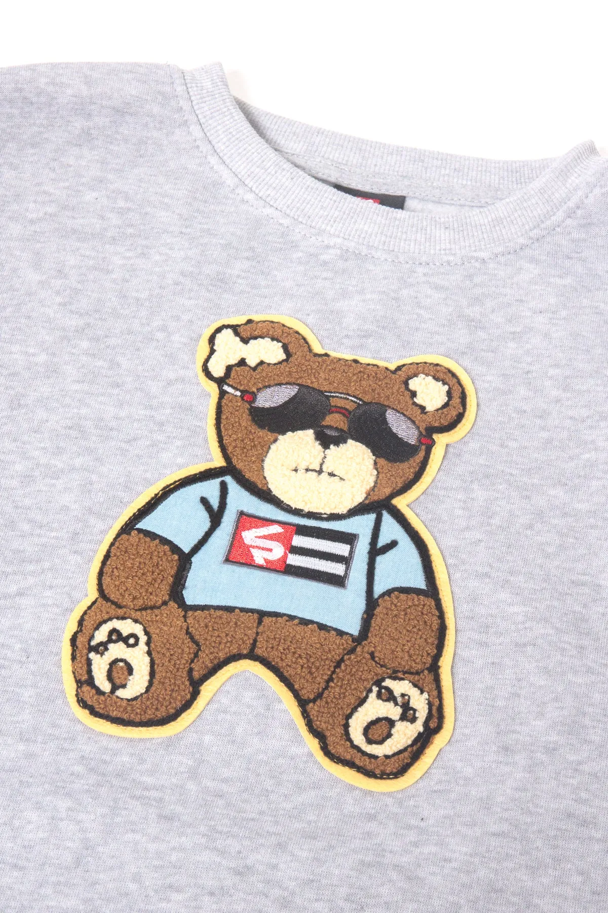 Chenille Bear Patch Fleece Crewneck