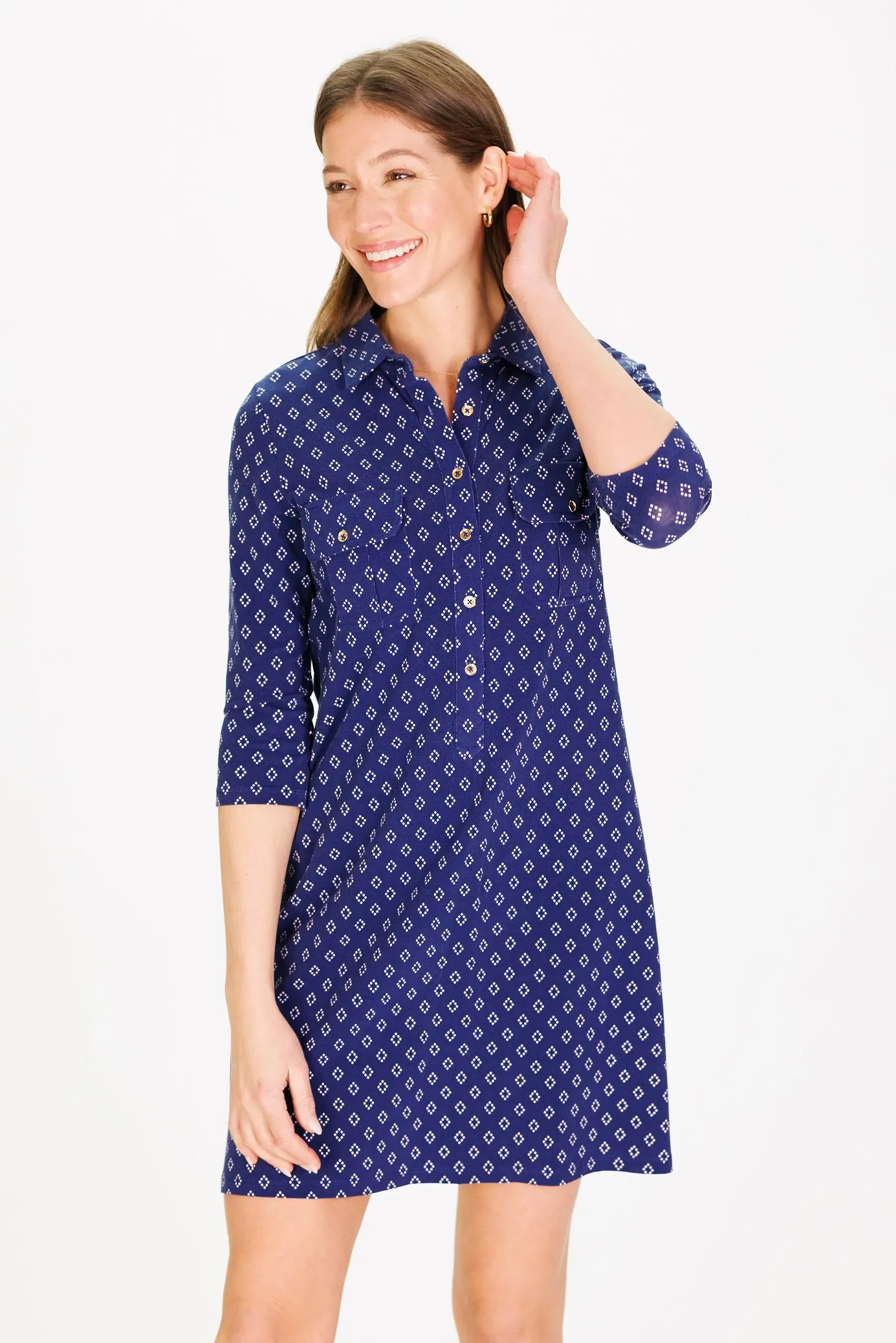 Coco Dress in Navy Diamond