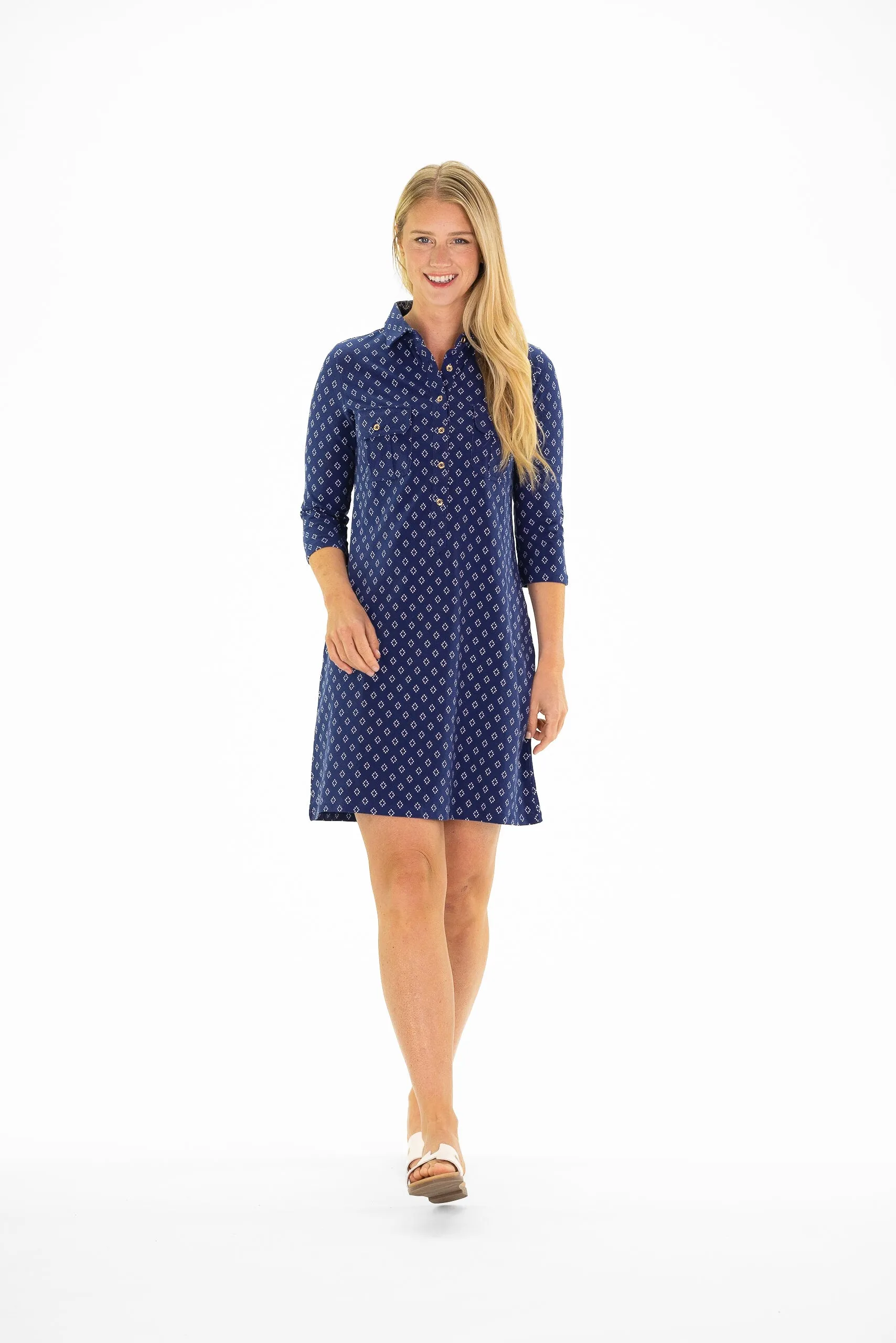 Coco Dress in Navy Diamond