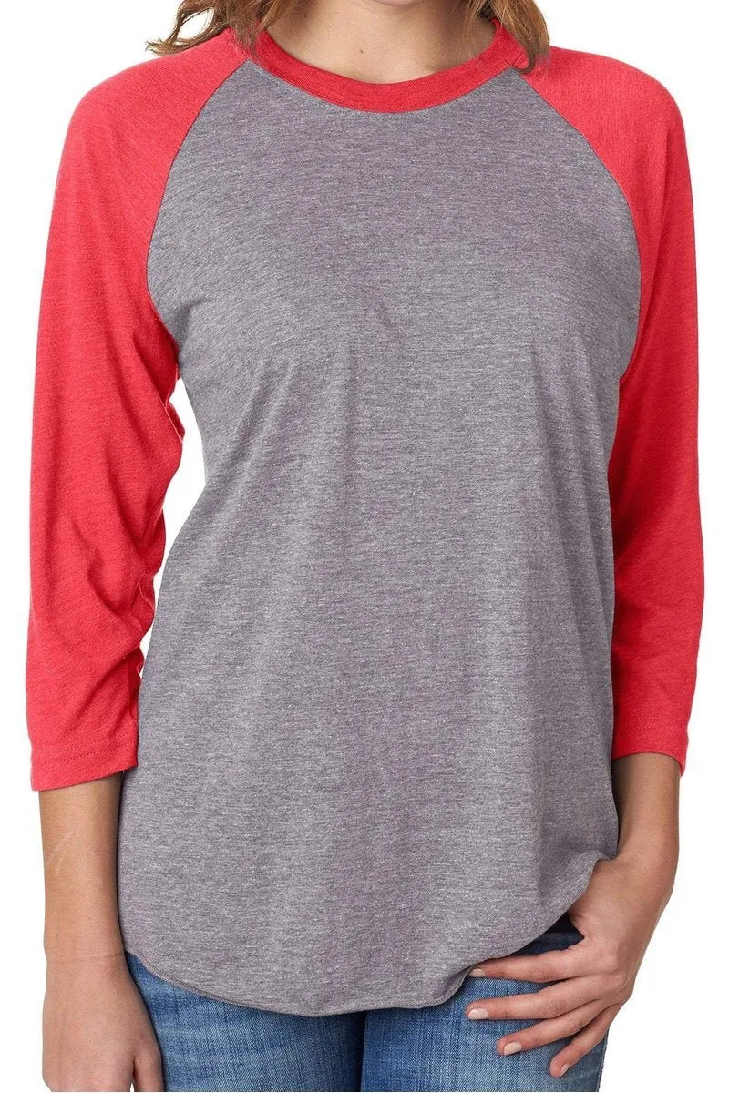 Distressed Heart Baseball Mama Tri-Blend Unisex 3/4 Raglan