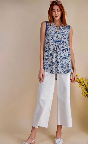 Easel Sleeveless Floral Tunic