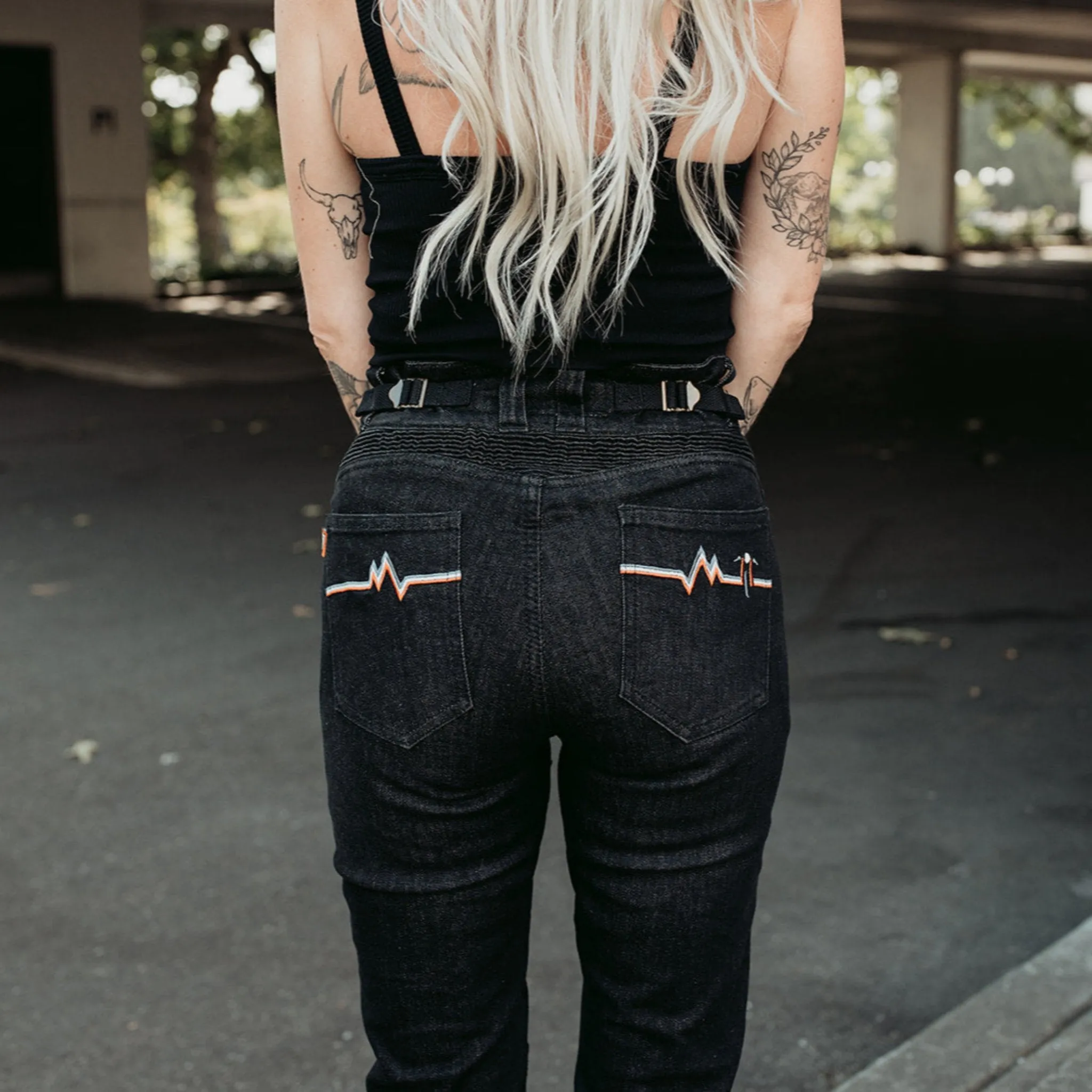 ELLIE - Lady Motorcycle Jeans - Black
