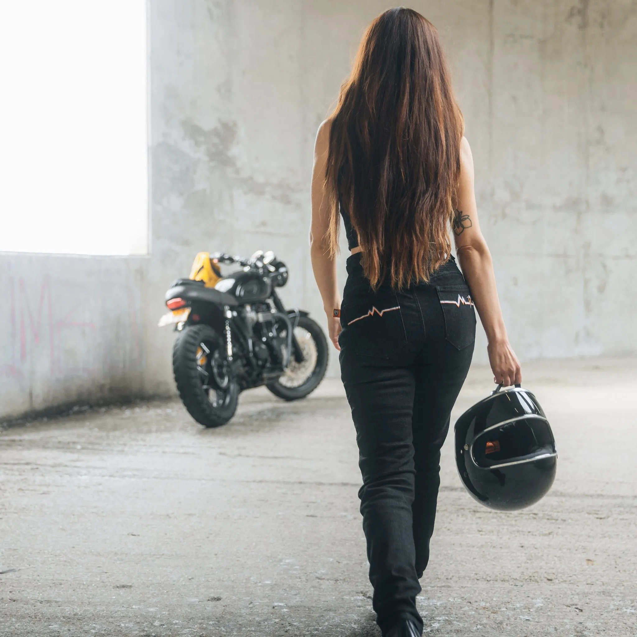ELLIE - Lady Motorcycle Jeans - Black