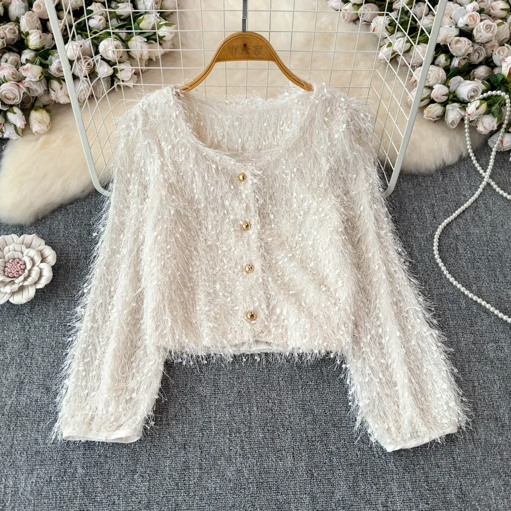 Fairy Sequin Fringed Short Cardigan