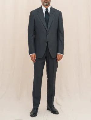 Feeling Single Breasted Micro Check Suit Dark Grey