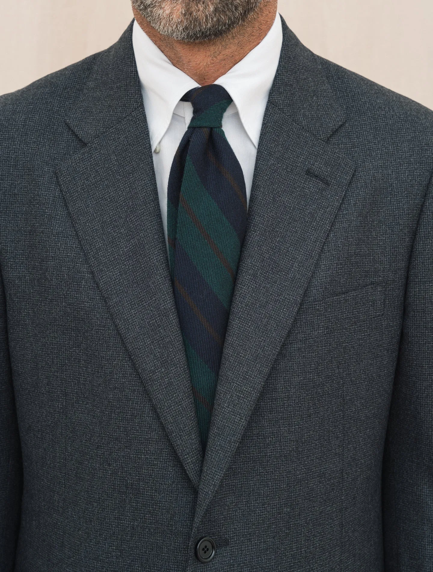 Feeling Single Breasted Micro Check Suit Dark Grey