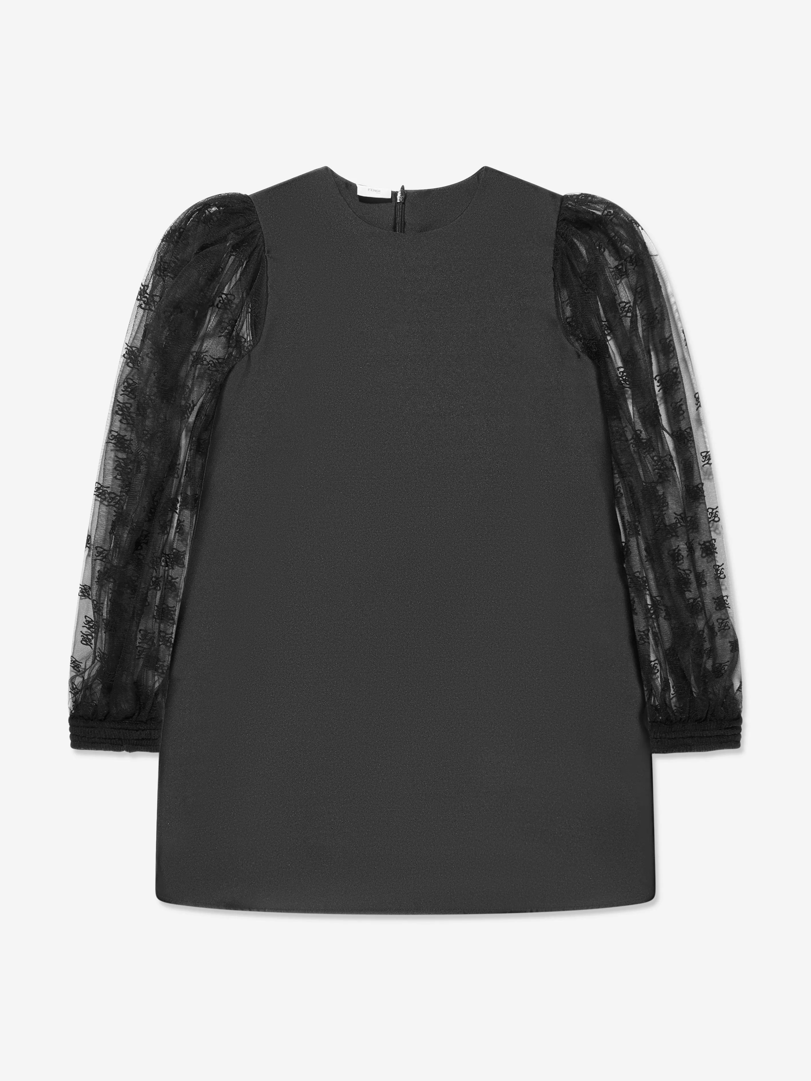 Fendi Girls Silk And Tulle Dress