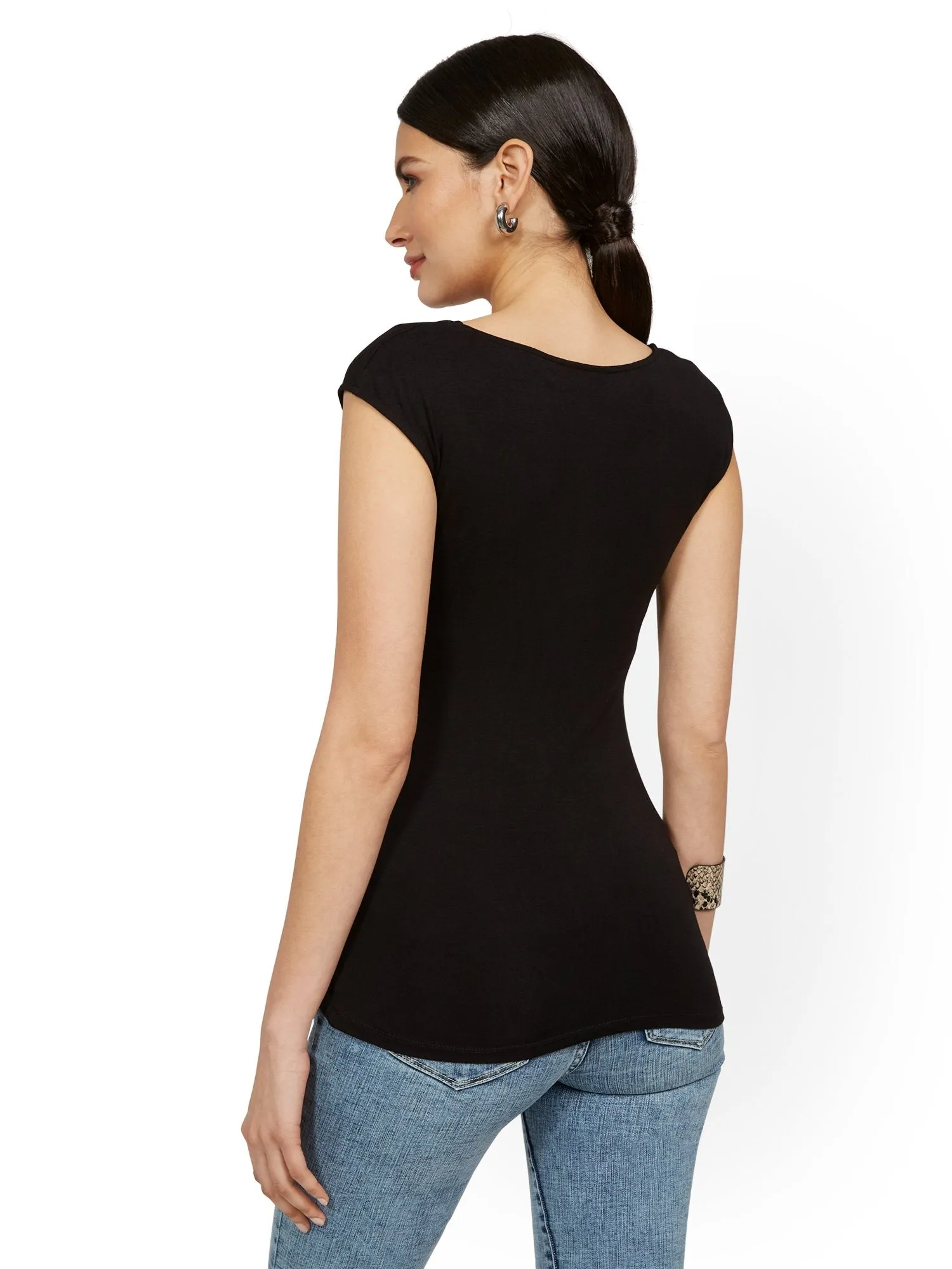 Front-Ruche Side-Zip Top