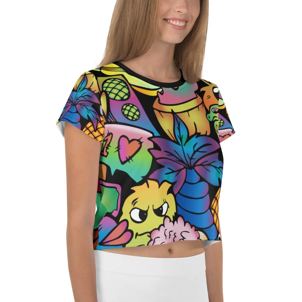 Fun Time - All-Over Print Crop Tee