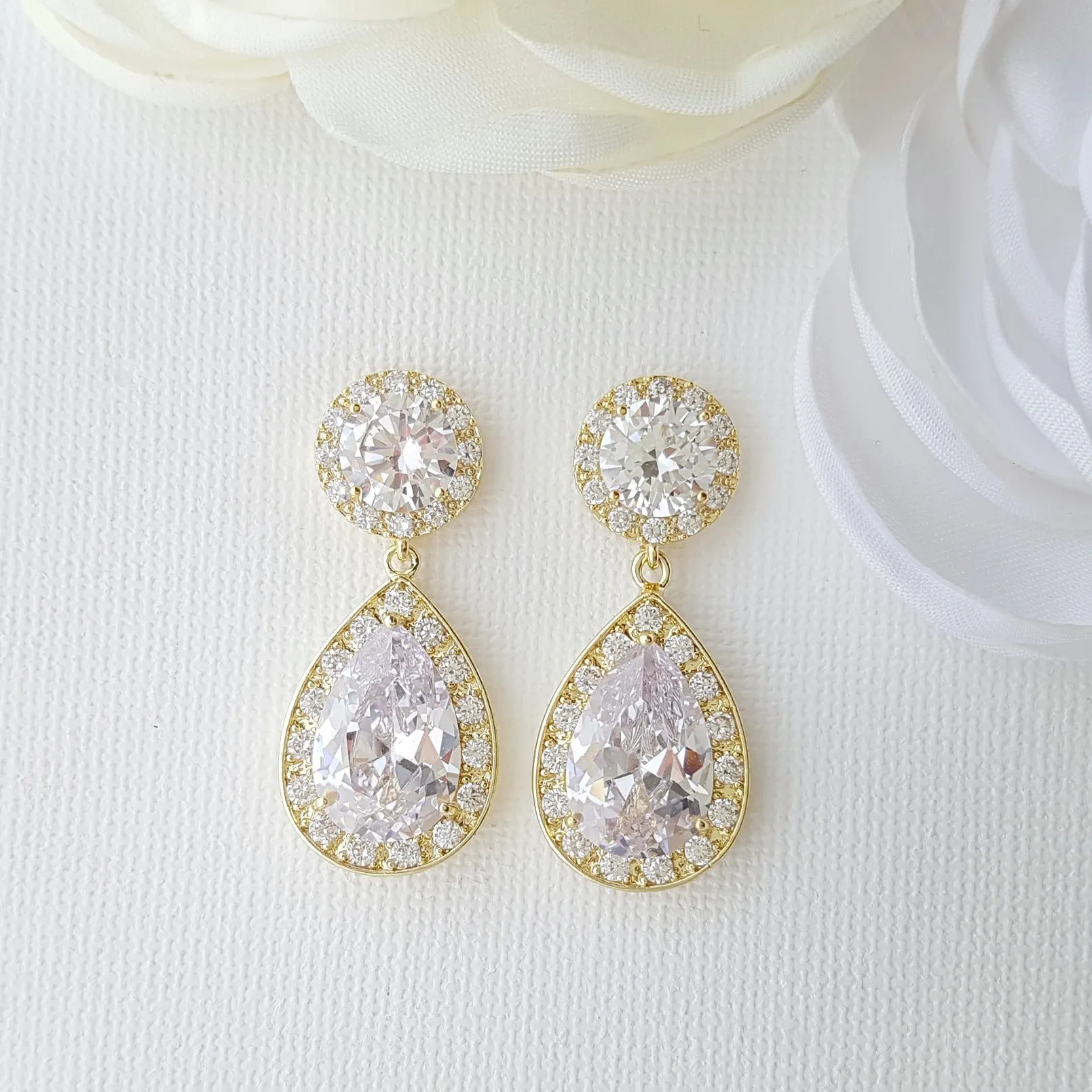 Gold Drop Earrings-Evita