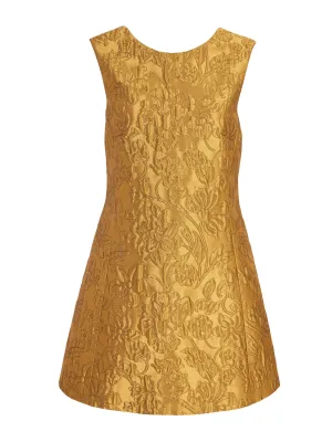 Gold lurex metallic jacquard Irma dress