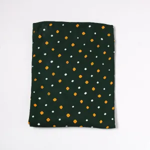 Green - Kutch Bandhani Tie-Dye Satin Cotton Precut Fabric (1.7 meter) 69