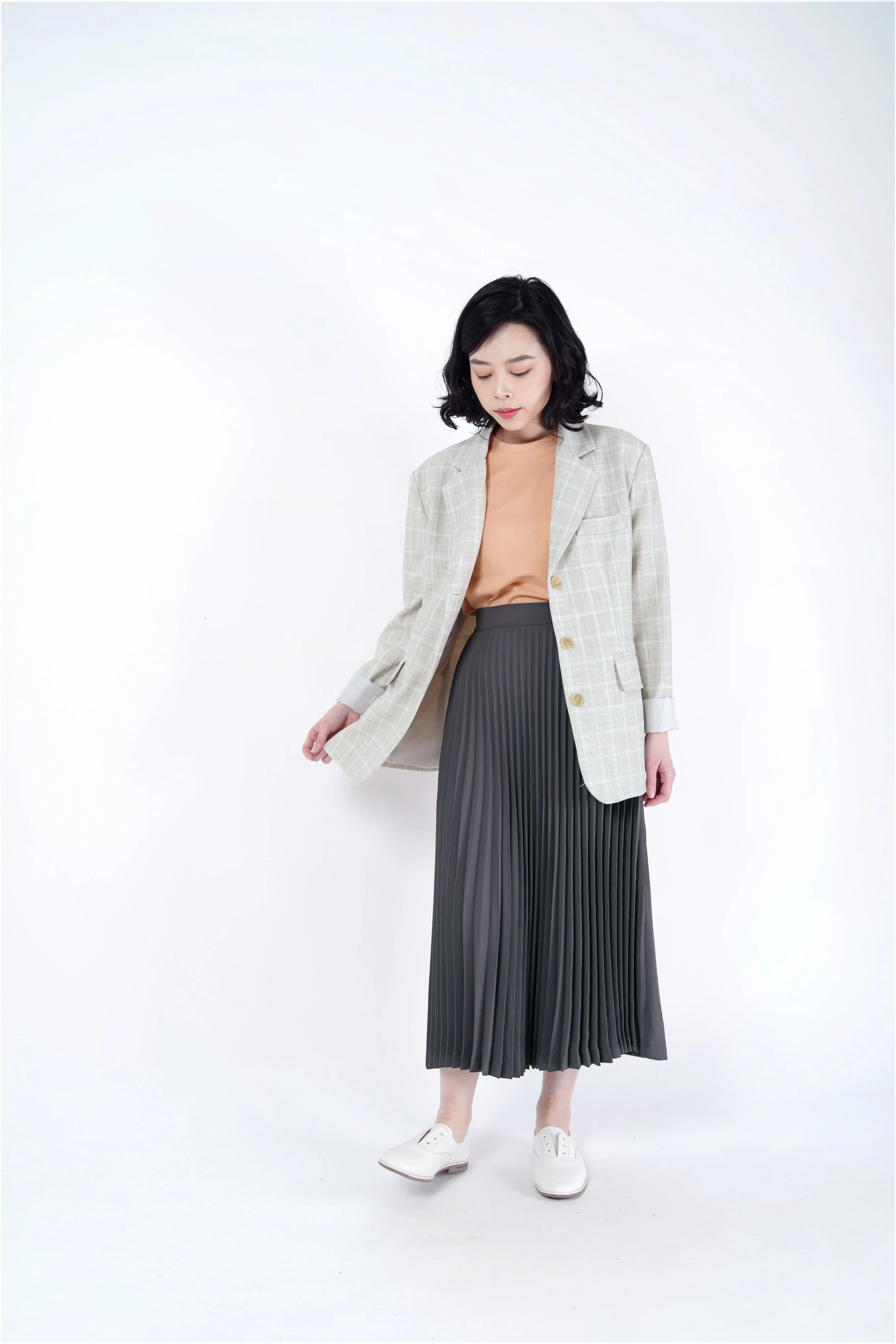 Grey checked blazer