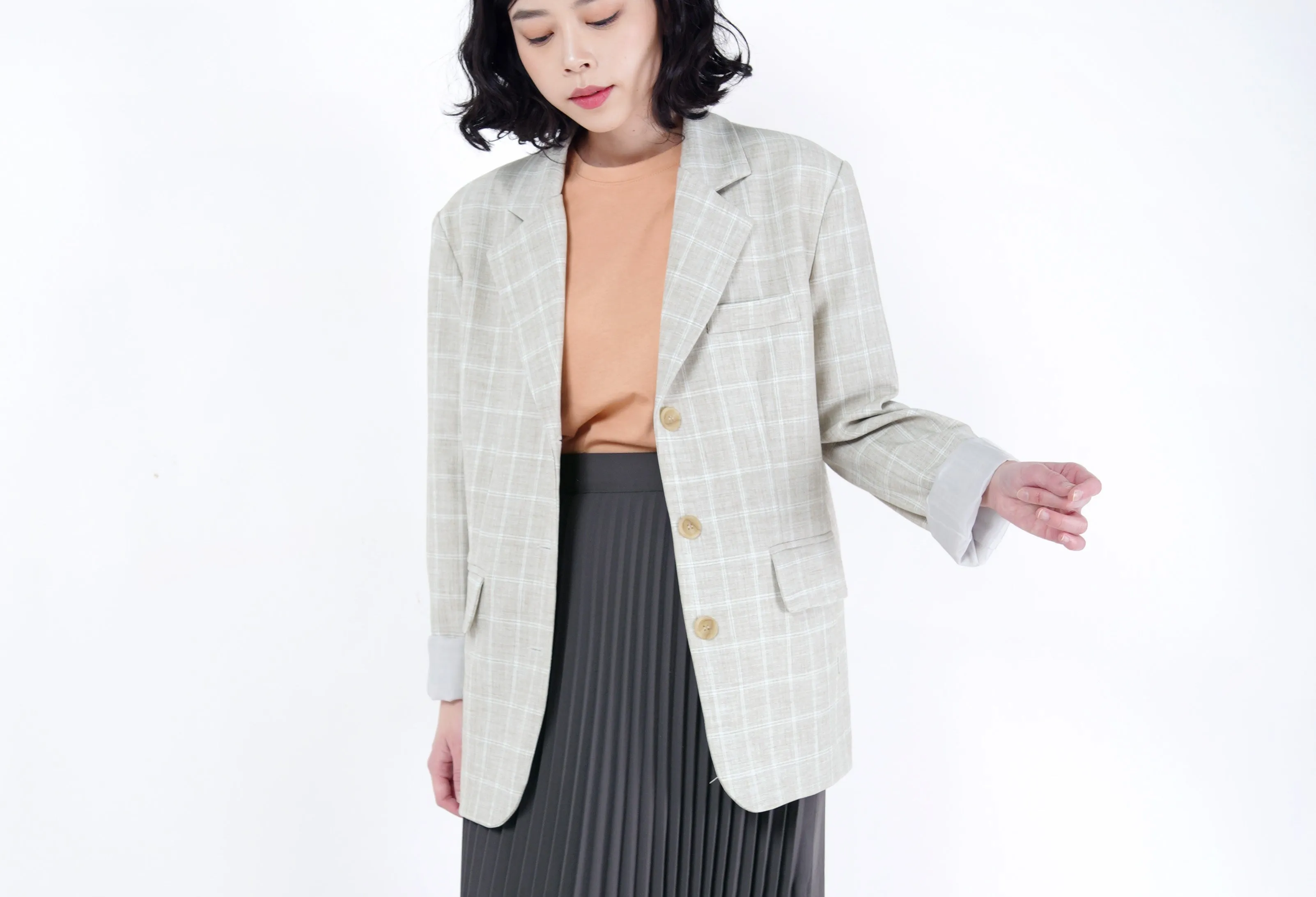 Grey checked blazer