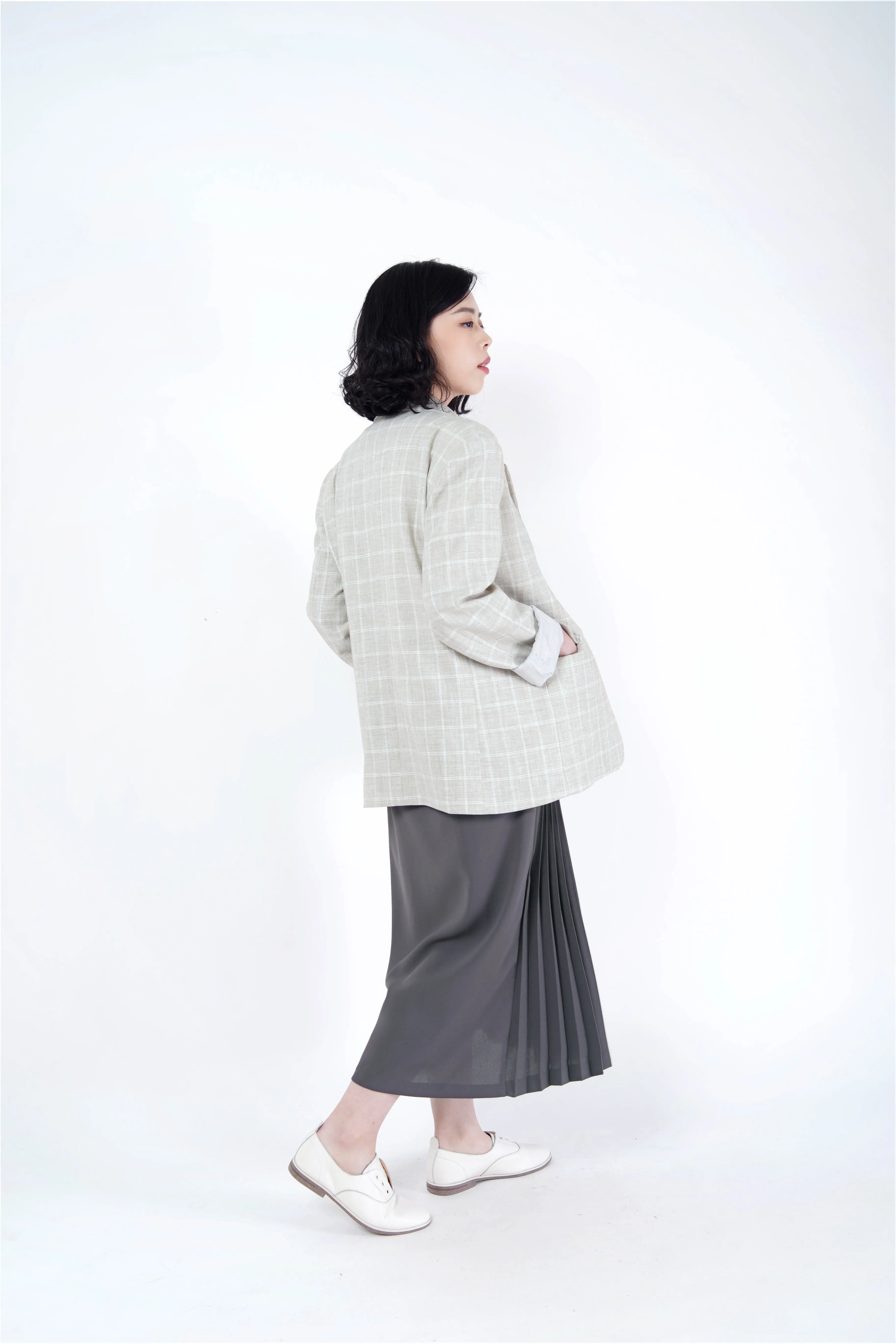 Grey checked blazer