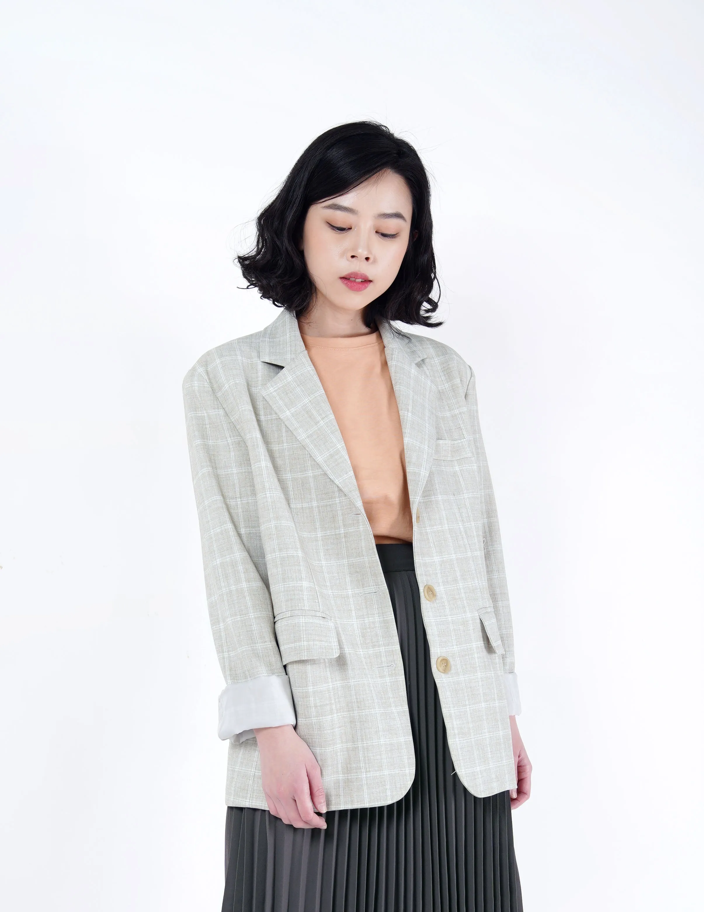 Grey checked blazer