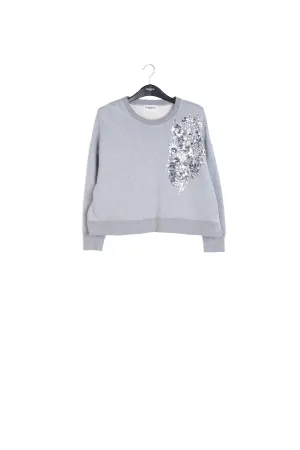 Grey sweater with silver sequins
