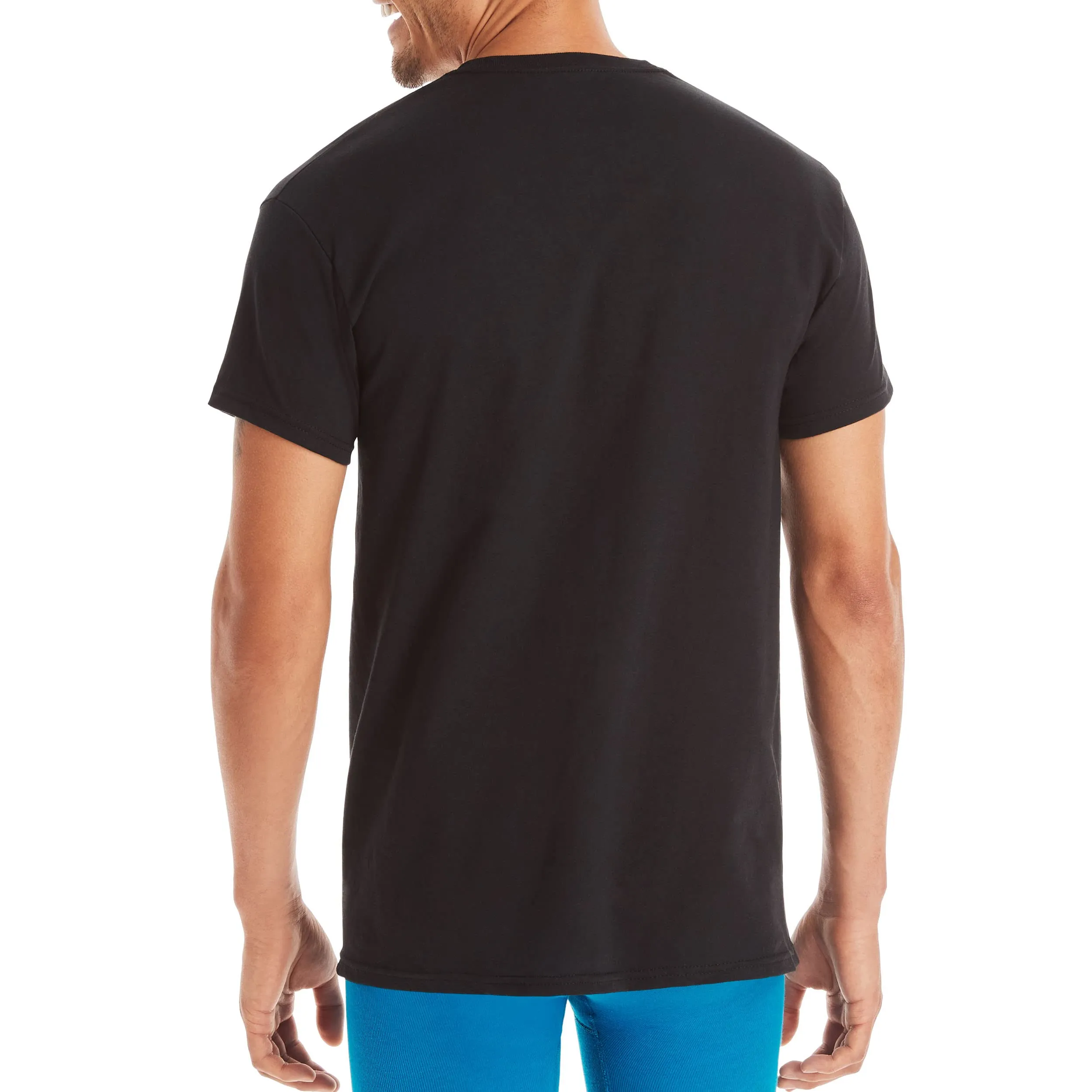 Hanes Mens Cotton, Moisture-wicking Crew Tee Undershirts, Multi-packs, Black/Grey/Blue Assorted - 6 Pack, 3X-Large US