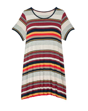 Hennepin Scoop Neck Dress | Ivory / Red