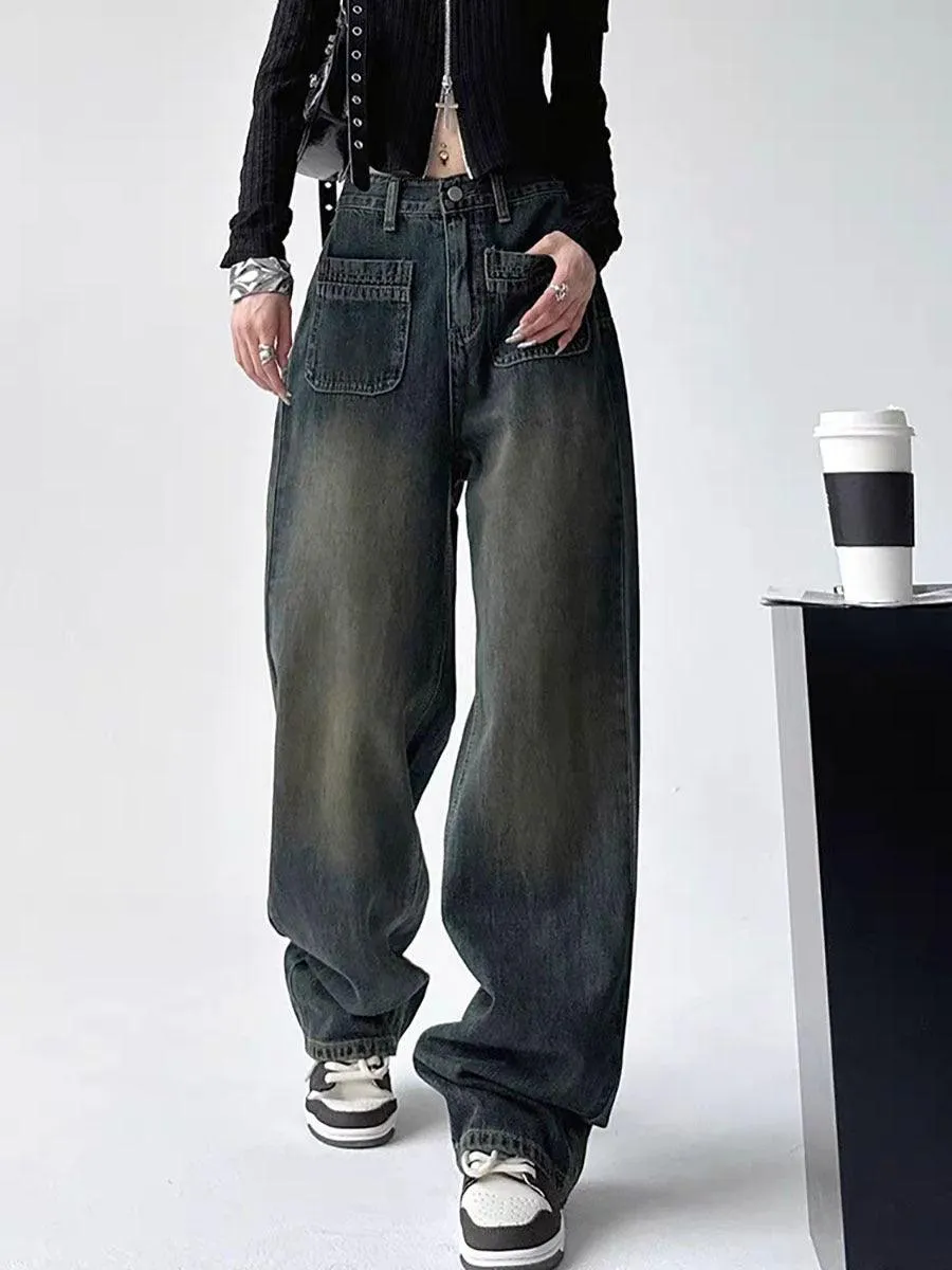 High Waist Slimming Loose Wide Leg Mop Pants – Chic & Comfortable Style