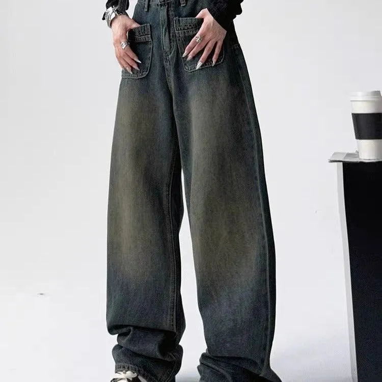 High Waist Slimming Loose Wide Leg Mop Pants – Chic & Comfortable Style