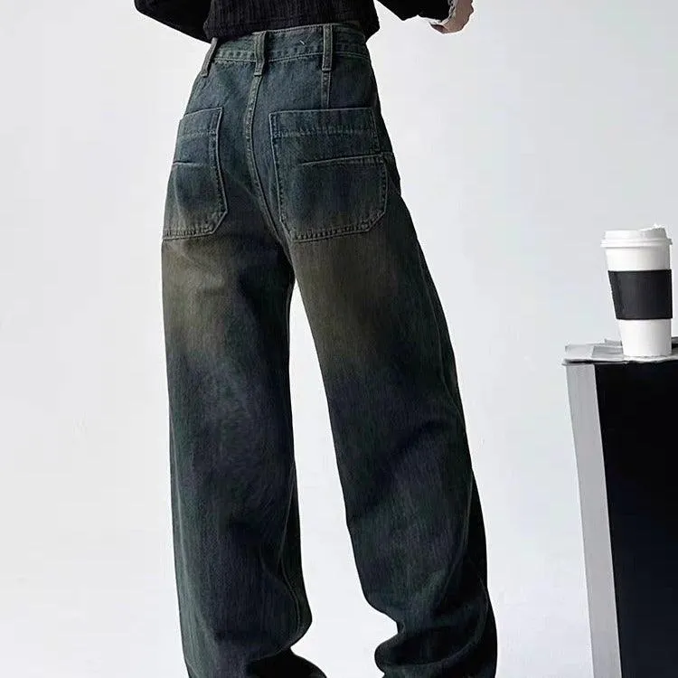 High Waist Slimming Loose Wide Leg Mop Pants – Chic & Comfortable Style
