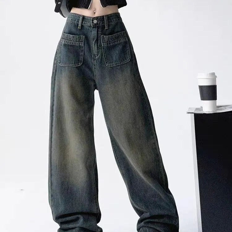 High Waist Slimming Loose Wide Leg Mop Pants – Chic & Comfortable Style